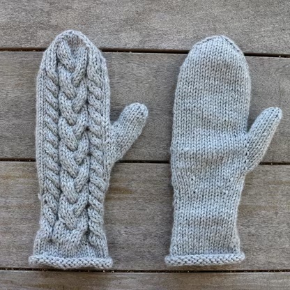 Cable Knit Wool Mittens alt=