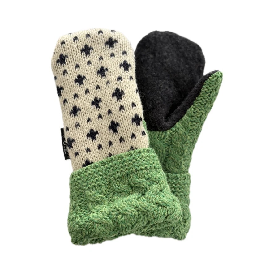 Cable Knit Wool Mittens alt=