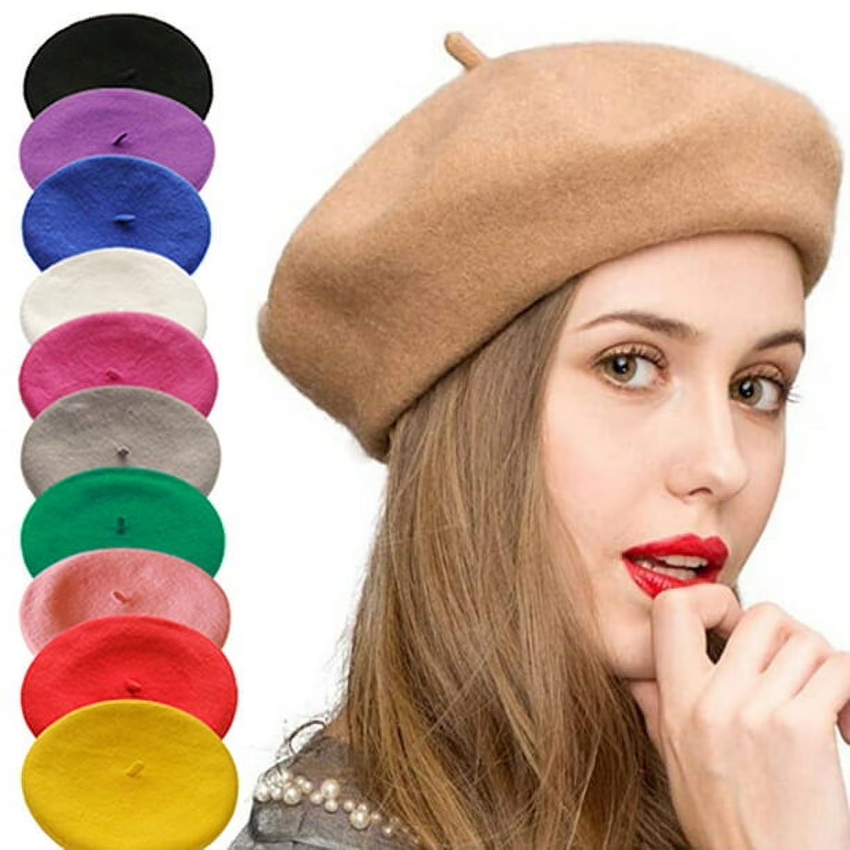 Wool Beret Hat alt=